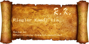 Riegler Kamélia névjegykártya
